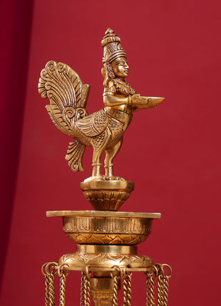 Brass Superfine Kamdhenu Long Lamp (33 Inch)