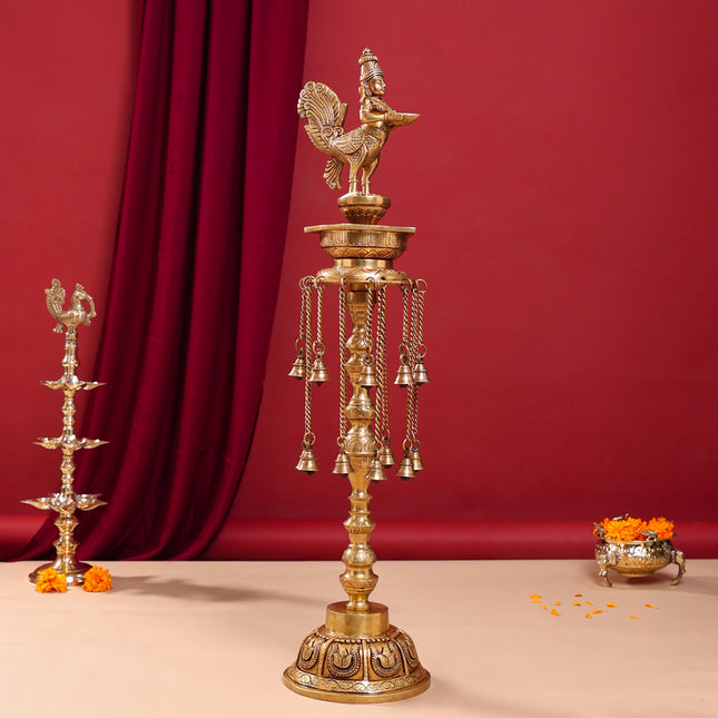 Brass Superfine Kamdhenu Long Lamp (33 Inch)