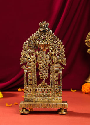 Brass Singhasan With Prabhavali Craft (10.5 Inch)
