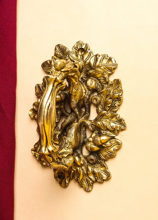 Brass Flower Door Handle (6 Inch)
