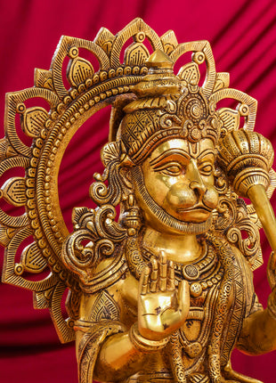 Brass Sitting Hanuman Statue (18 Inch)