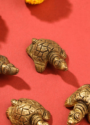 Brass Tortoise Vastu/Feng Shui Set Of Four (0.5 Inch)