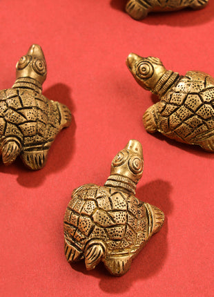 Brass Tortoise Vastu/Feng Shui Set Of Four (0.5 Inch)