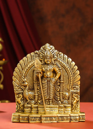 Brass Lord Murugan/Kartikeya Idol (9.5 Inch)