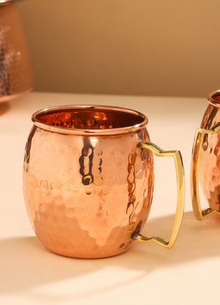 Copper Hammered Glass Pair (4 Inch)