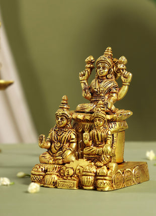 Brass Lakshmi, Kuber Statue With Chitralekha (6.2 Inch)