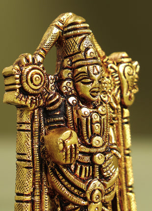 Brass Tirupati Balaji/Venkateshwar Idol (3.8 Inch)