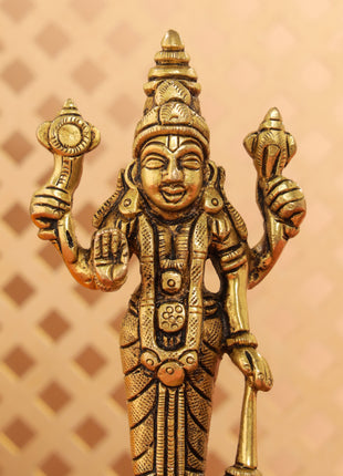 Brass Lord Vishnu Idol (5.2 Inch)