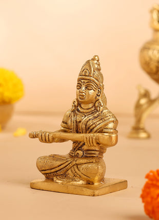 Brass Annapurna Devi Statue (4 Inch)