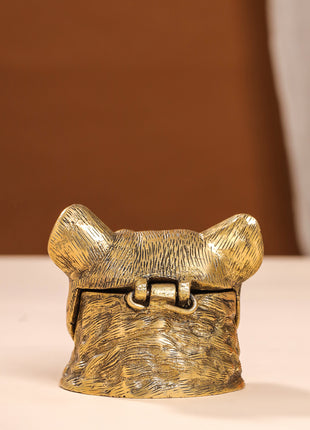 Brass Dog Inkwell/Ink Pot (3.5 Inch)