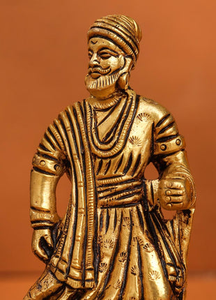 Brass Superfine Chatrapati Shivaji Maharaj Idol (4.2 Inch)