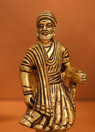 Brass Superfine Chatrapati Shivaji Maharaj Idol (4.2 Inch)