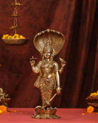 Brass Standing Lord Vishnu Idol (16.5 Inch)