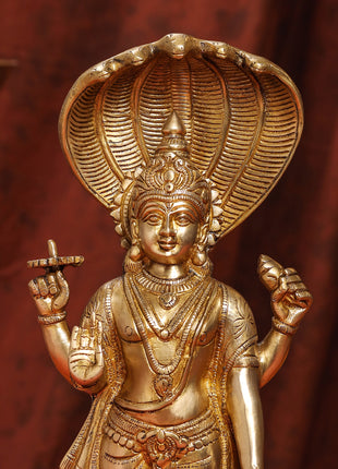 Brass Standing Lord Vishnu Idol (16.5 Inch)