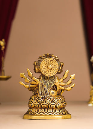 Brass Goddess Gayatri Devi Idol (8.2 Inch)