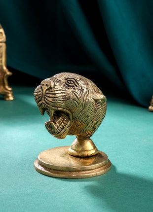 Brass Lion Head On plate (3 Inch)