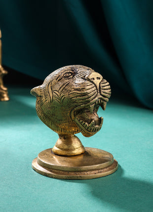 Brass Lion Head On plate (3 Inch)