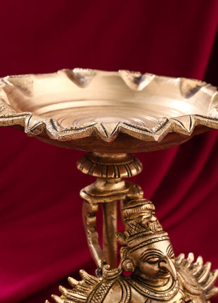 Brass Garuda Multi Wick Lamp (6.8 Inch)