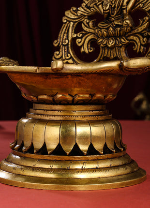 Brass Superfine Lakshmi Diya/Lamp (9.8 Inch)