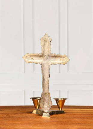 Brass Jesus Candle Holder (8 Inch)