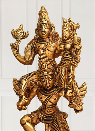 Brass Superfine Garuda, Vishnu & Lakshmi Idol (5.5 Inch)