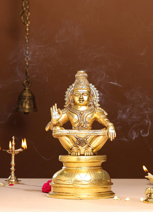 Brass Lord Ayyappa/Ayyappan Idol (14 Inch)