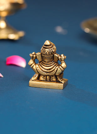 Brass Superfine Blessing Ganesha Idol (2 Inch)