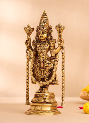 Brass Tirupati Balaji/Venkateshwar Idol (10.5 Inch)