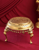Brass Stool With Hanging Bells (9 Inch)