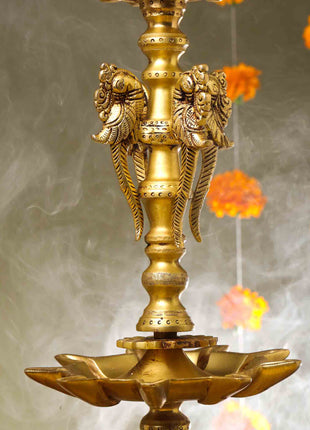 Brass Peacock Long Lamp (34 Inch)