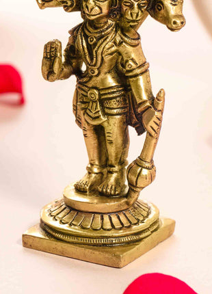 Brass Superfine Panchmukhi Hanuman Idol (4.5 Inch)
