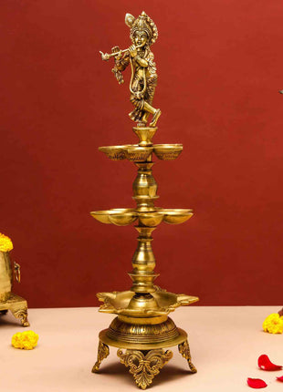 Brass Superfine Krishna Lamp (26 Inch)