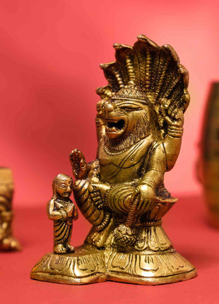 Brass God Narsimha Idol (5.5 Inch)