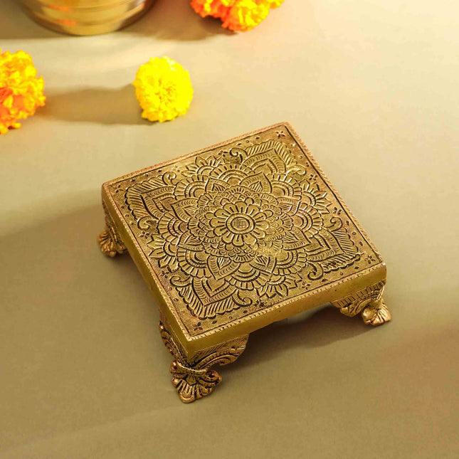 Brass Pooja Chowki (2.5 Inch)