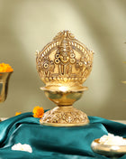 Brass Balaji Shankh Chakra And Namah Diya (9.5 Inch)