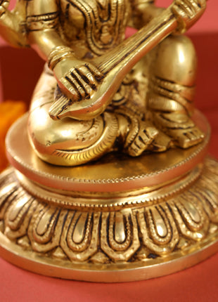 Brass Ganesha Lakshmi Saraswati set (8 Inch)