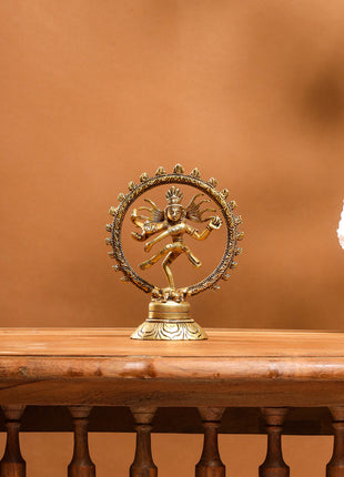 Brass Nataraja Dancing Shiva Statue (5.5 Inch)