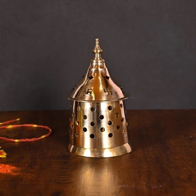 Brass Jali Akhand Diya/Lamp (6 Inch)