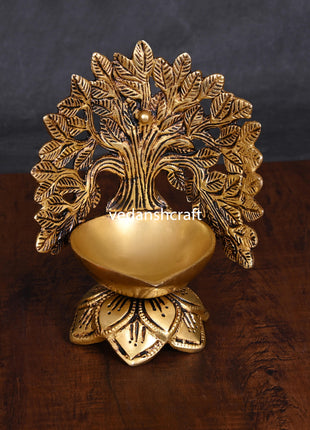 Brass Kalpvriksha Diya/Lamp (6 Inch)