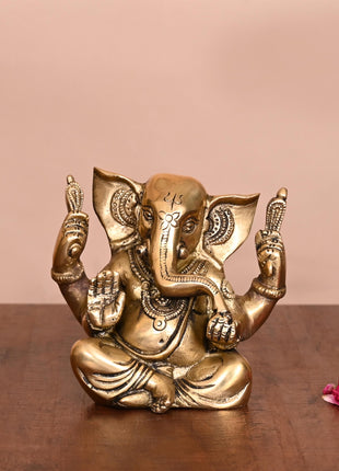 Brass Appu Ganesha With Big Ears Idol