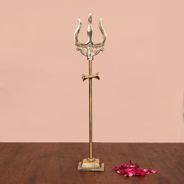 Brass Shiva'S Damru Trishul (10 Inch)