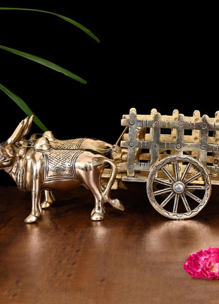 Brass Double Bullock Cart (6 Inch)