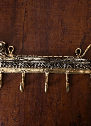 Brass Lion Wall Key Hanger (4.5 Inch)