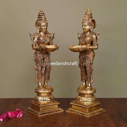 Brass Superfine Deep Lakshmi Pair (18 Inch)