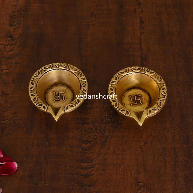 Brass Divine Oil Diya Pair