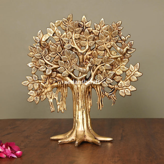 Brass Kalpvriksha Table Decor (8.8 Inch)