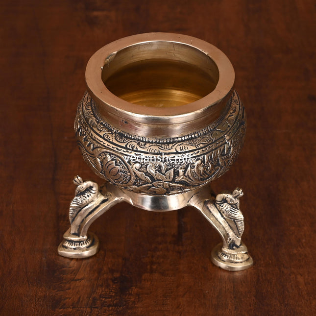 Brass Ganga Kalash with Stand – 4.5 Inch | Sacred Puja Vessel