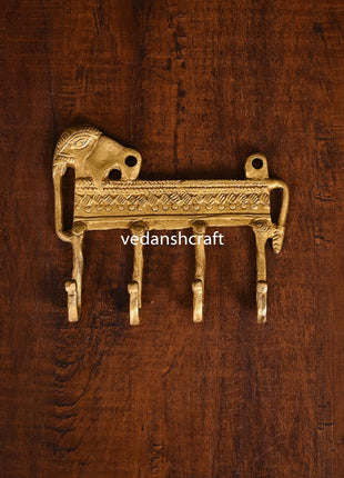 Brass Elephant Wall Key Hanger (5 Inch)