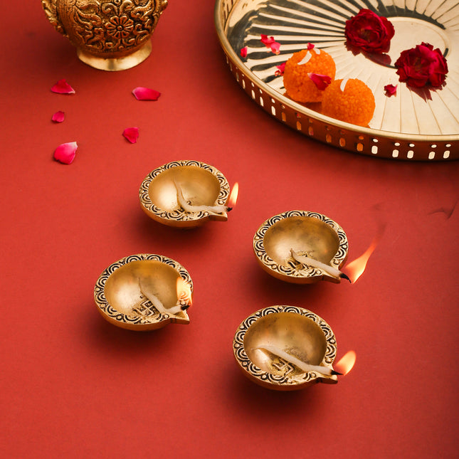 Brass Oil Diya Set Of Four