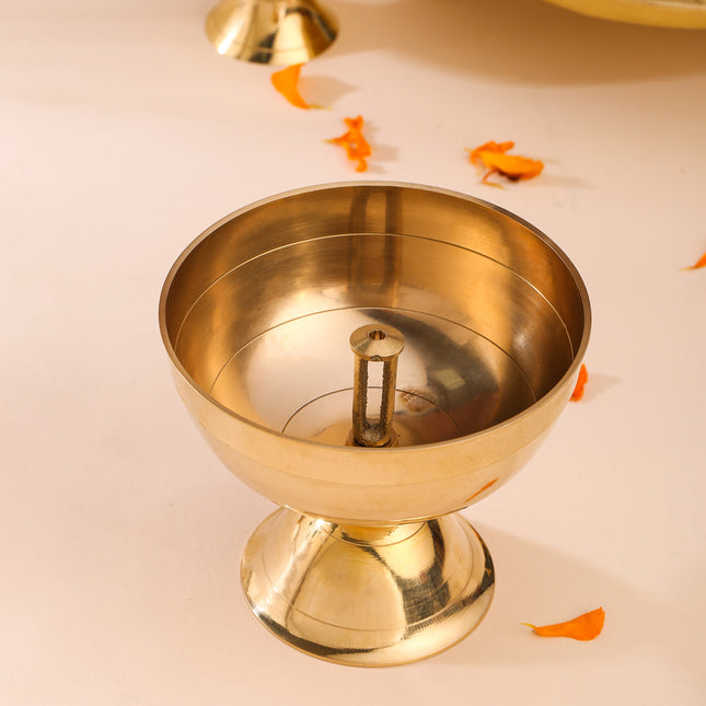 Brass Divine Akhand Jyoti Diya (3.5 Inch)